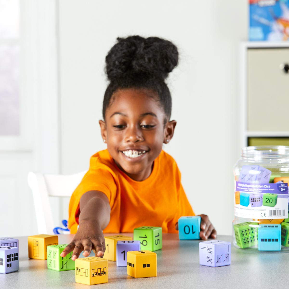 Math Activity Dice Set, Foam Math Dice for Kids Ages 5-8, 6 Sided Die Represents