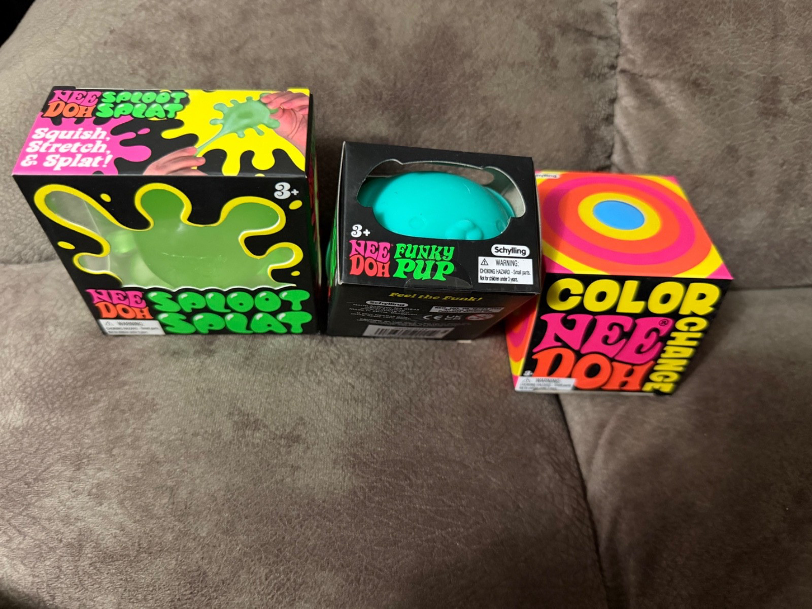 Needoh lot of 3 Sploot Splat Color change and funky pup bundle 🔥🔥🔥 🩷🦄💜🌈🩵