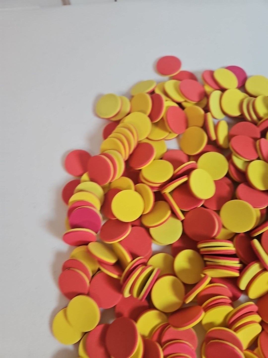 500+ Count 2-Color EVA Foam Math Counters Red Yellow Learning Discs