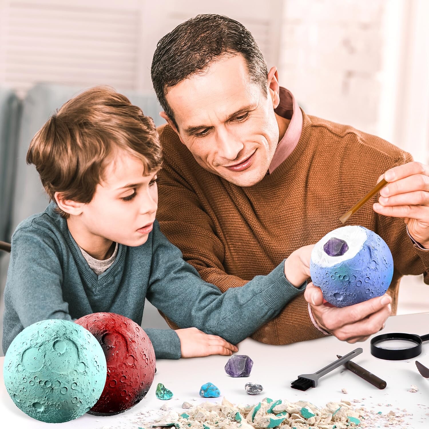 Gemstone Dig Kit, Solar System Space Toys, Find 15 Real Gemstones+crystals