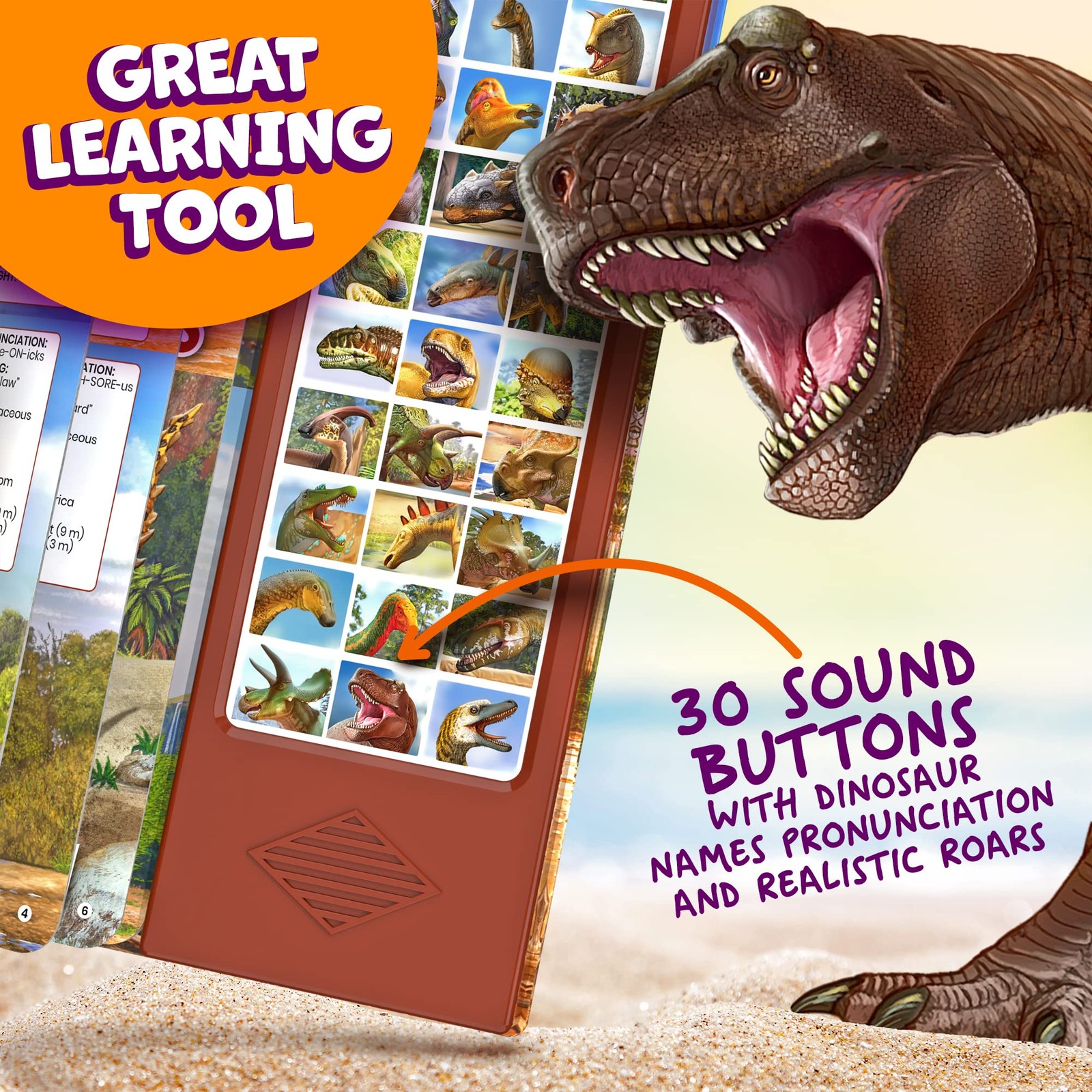 Dinosaur Toys for Kids 3-5 5-7 2-4 Year Old – Dinosaur Book with 30 Species F…