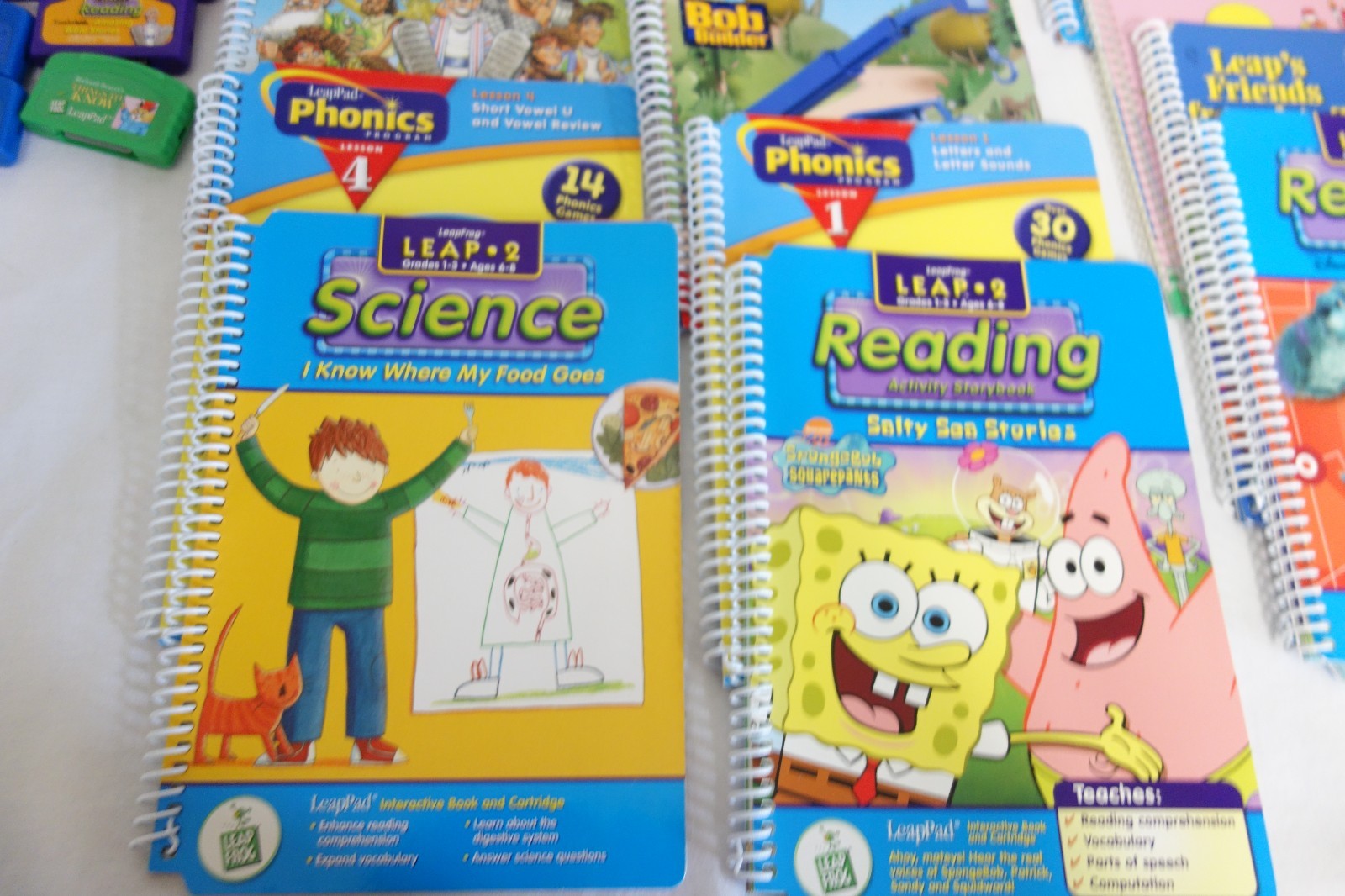 Lot Of 12 Books and Cartidges LeapFrog LeapStart Interactive Learning System