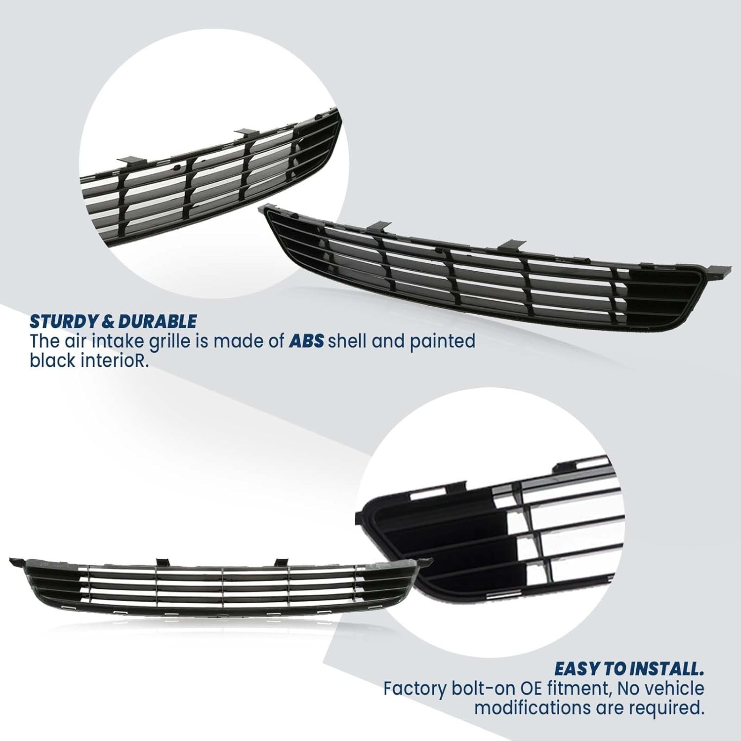 Front Bumper Mesh Air Intake Grille For 2009-2010 Toyota Corolla Black