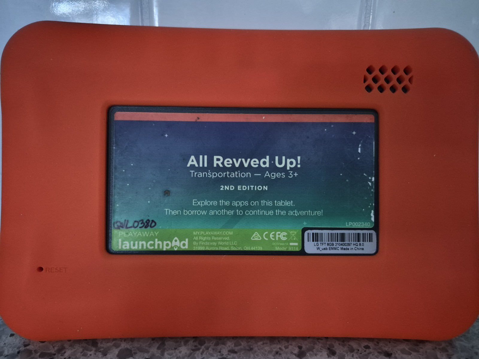 Playaway Launchpad Tablet All Revved Up Transportation Ages 3+ DAMAGED BUT WORKS