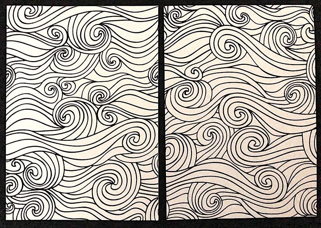 Mindfulness Art Therapy, Stress Relief Coloring Card for Teens & Adults, Swirls