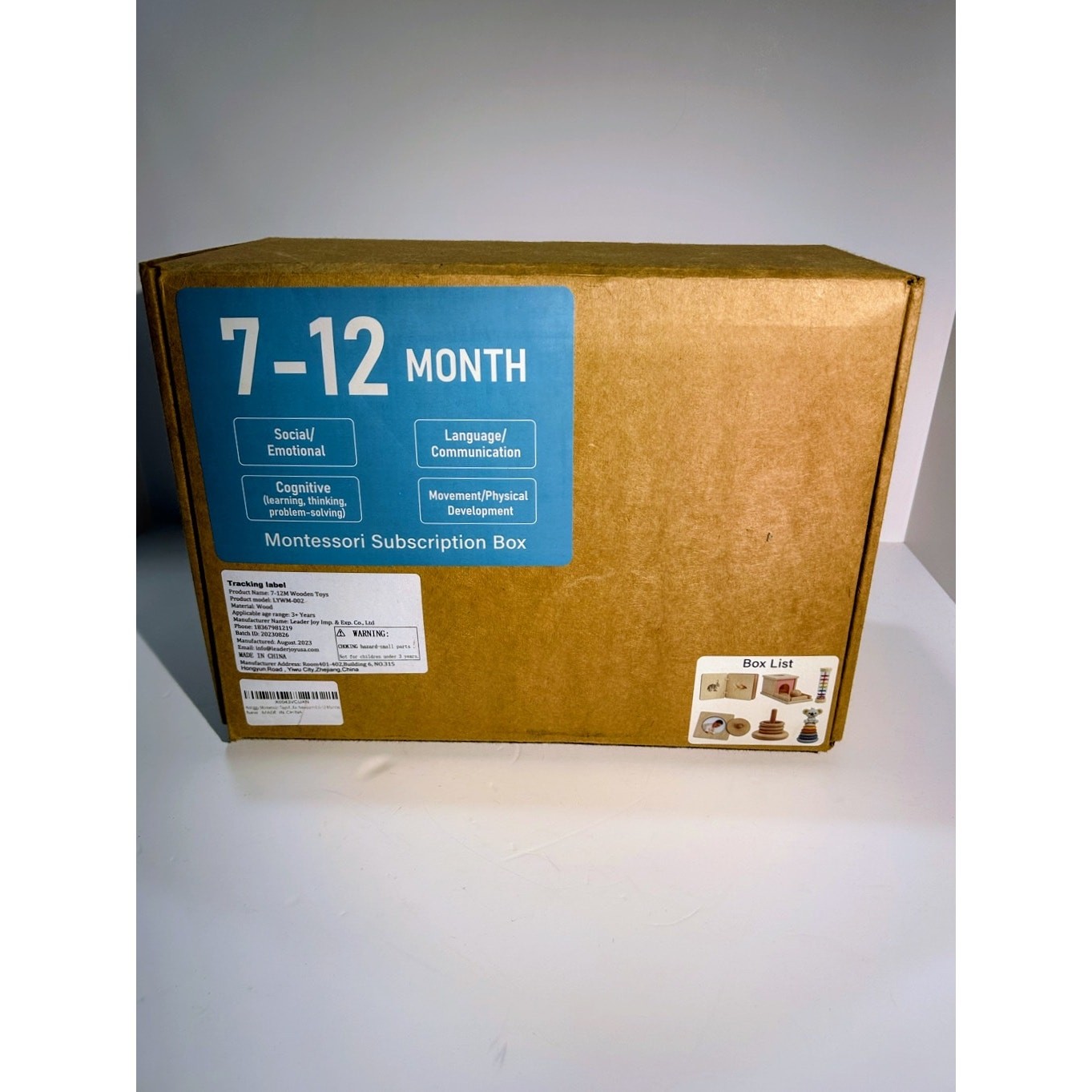 MONTESSORI ( 7-12 months) Subscription Box (BOX OF SENSORY & EDUCATIONAL TOYS )