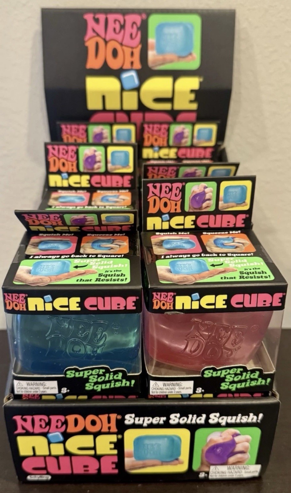 LOT OF 12 NeeDoh Nice Ice Nee Doh Nice Cube – Blue Pink Purple – Multiple NEW!!