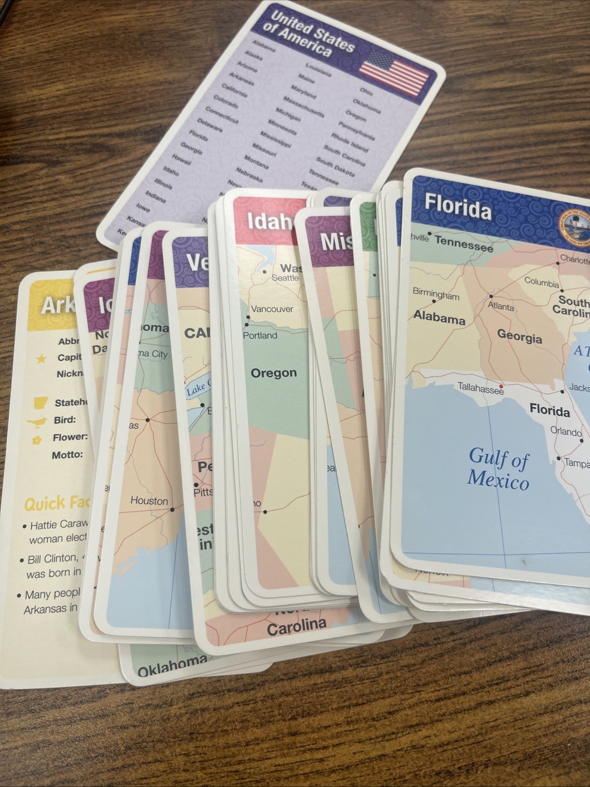 United States 52 Flash Cards Explore The States Map Capital Facts Homeschool