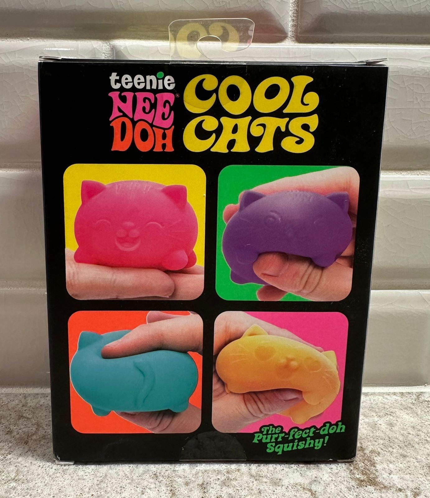 Teenie NeeDoh Cool Cats 4 Pack, Four Schylling Nee Doh Mini Cats 100% AUTHENTIC