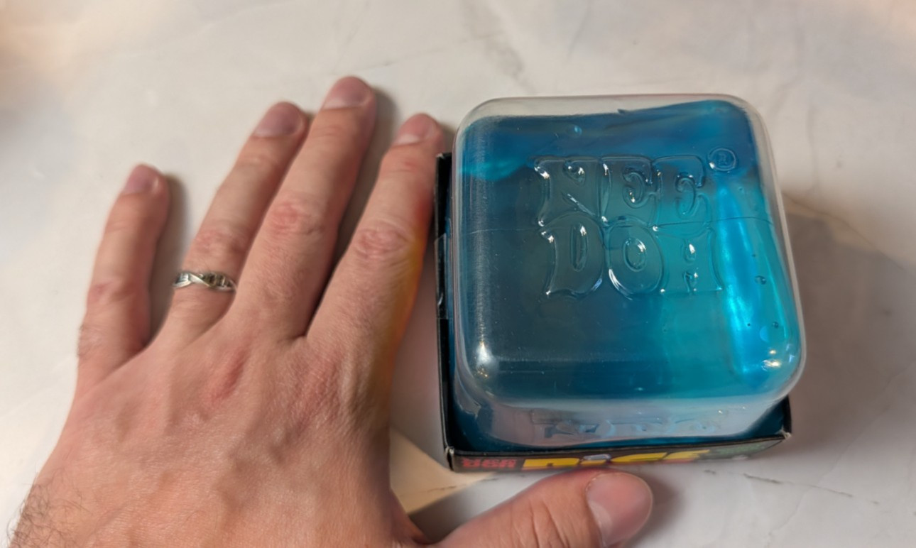 NeeDoh Nice Berg Blue XL Giant Nee Doh Niceberg Solid Squish Cube Ice Block