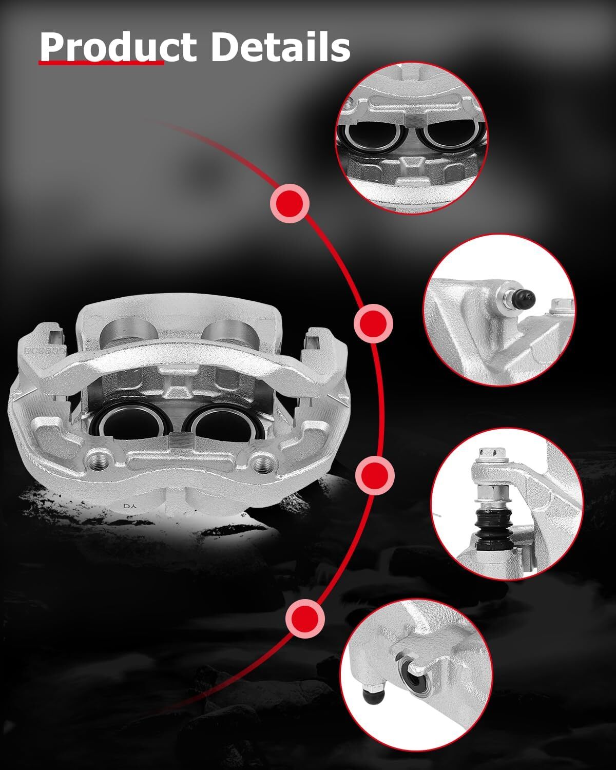 cciyu 19B2870 19B2871 Front Left & Right Brake Calipers with Bracket For