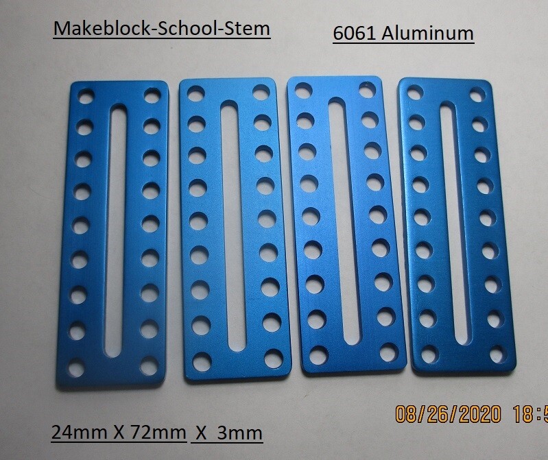 4 PAK Makeblock I1 Plate * 6061 Aluminum 24mm x 72mm Open Source