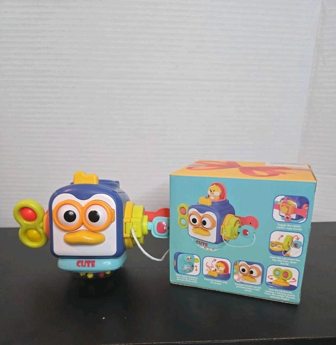Busy Toys Activity Cubes Toys, Blue, Sensory Toys for Toddlers Age 12m +