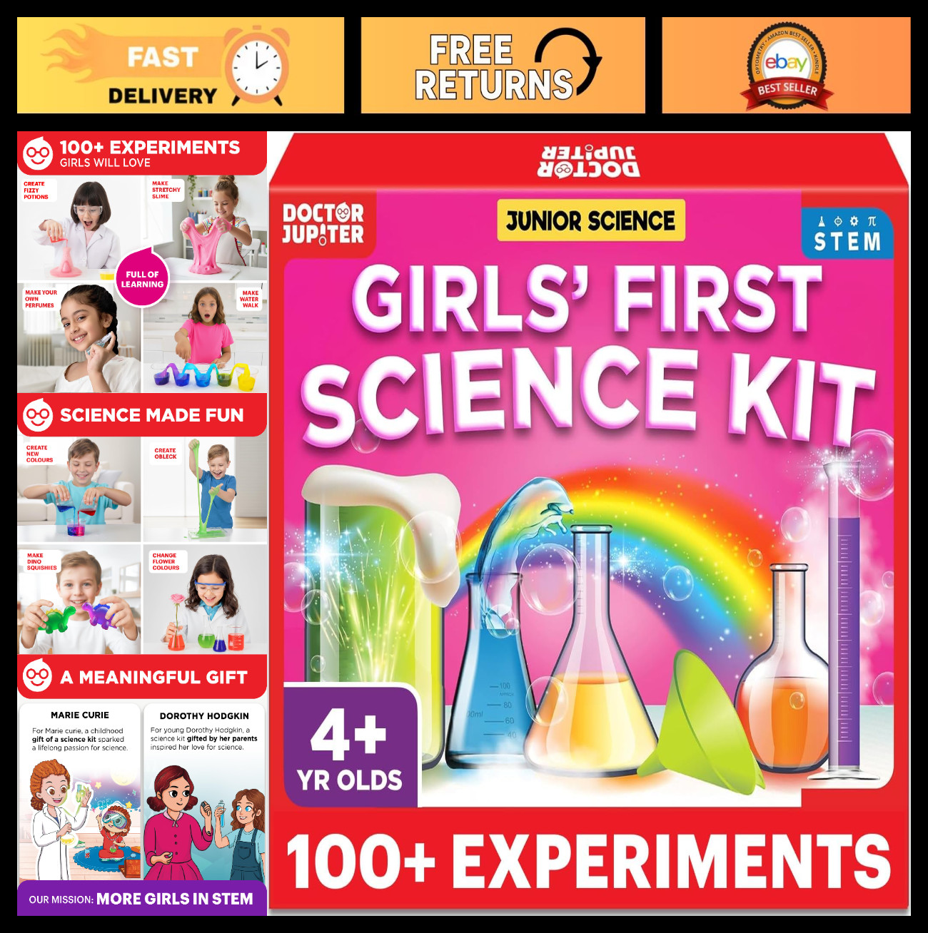 STEM Science Kit for Kids Ages 4-8 | 100+ Experiments | Educational Birthday Gif