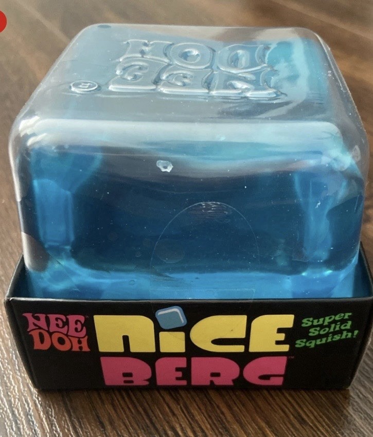 Brand New Authentic NeeDoh Nice Berg Blue Cube Giant Super Solid Squish 🧊