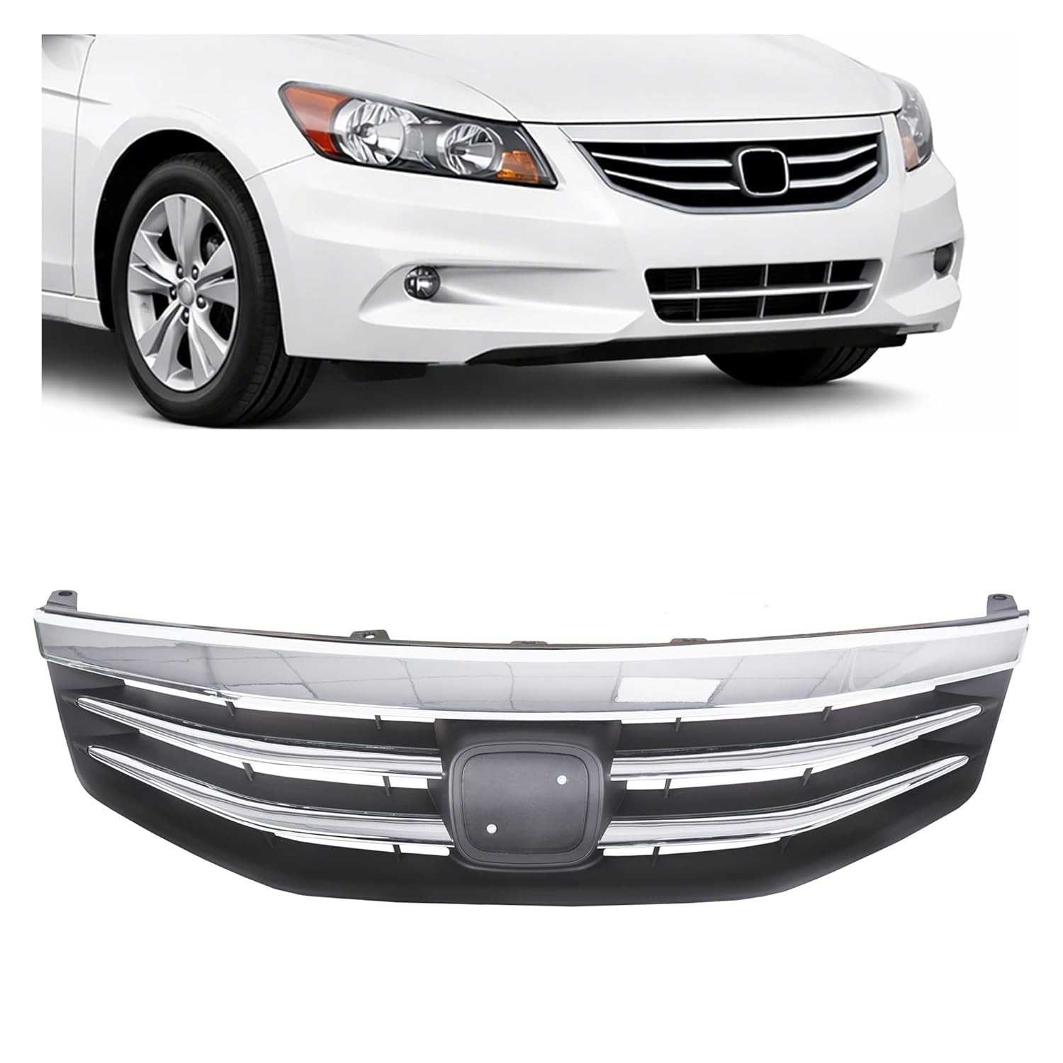 2011-2012 Honda Accord Sedan Front Bumper Grill Compatible 4 Door Upper Black