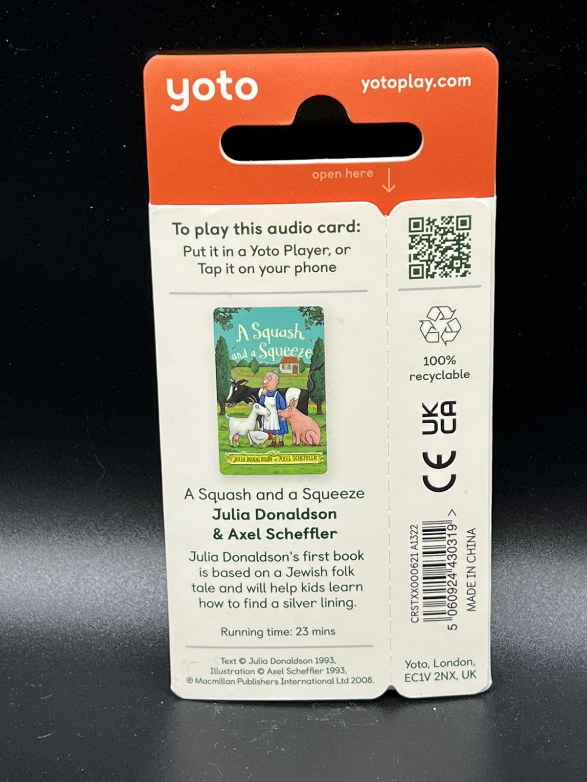 Yoto Squash & Squeeze Julia Donaldson UK Release Audio Story Card Works In US