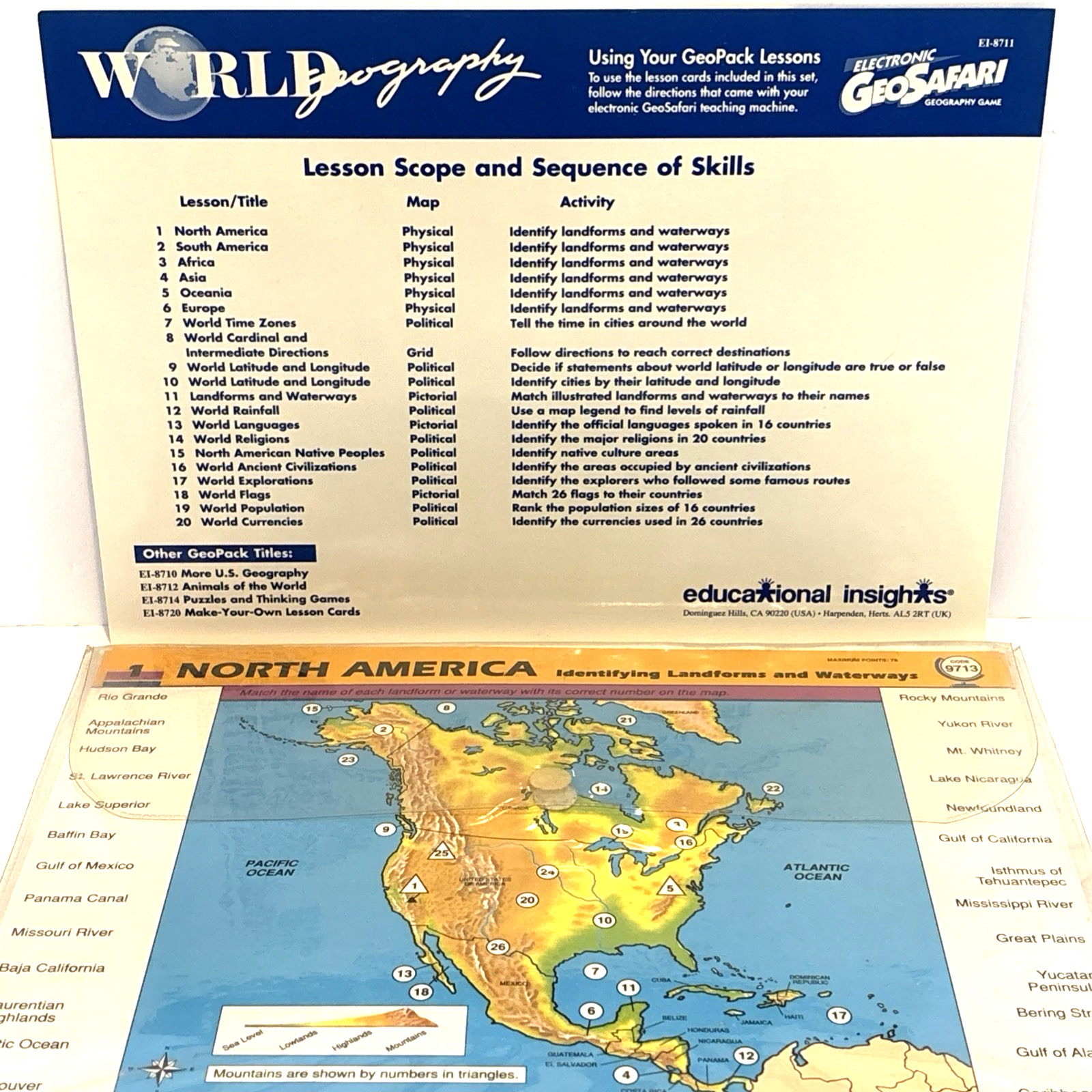 Vintage Electronic GeoSafari World & U.S. Geography Learning Game Lot Homeschool