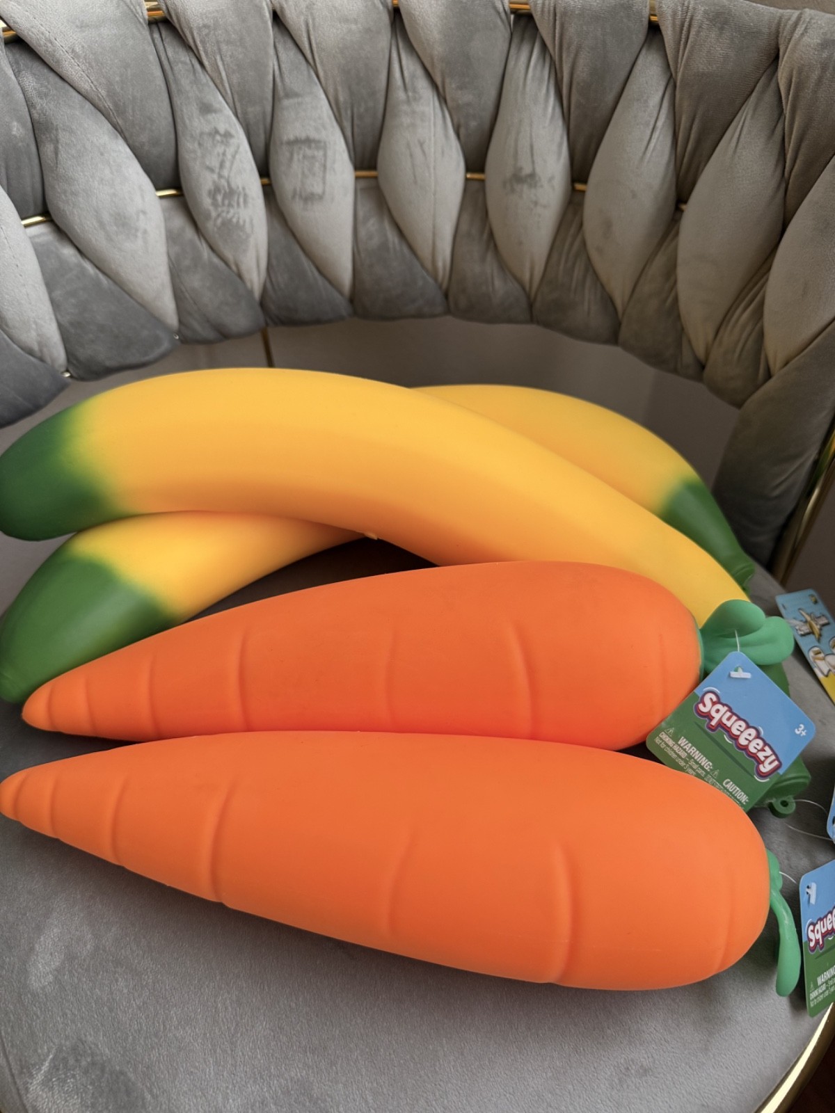 Sunny Days Squeezy 2pk – 1 Carrot & 1 Banana TikTok Viral Sensory Squeeze Toy