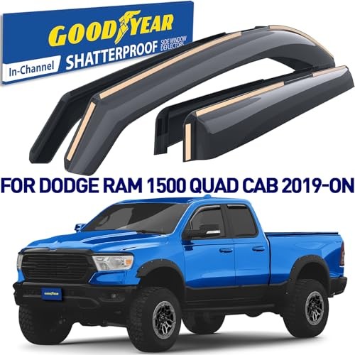 Shatterproof in-Channel Window Deflectors for Trucks Dodge RAM 1500 2019-2026 Qu