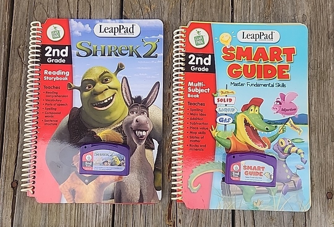 LeapFrog 2nd Grade SHREK 2 Story & Leappad Smart Guide Multi Subject
