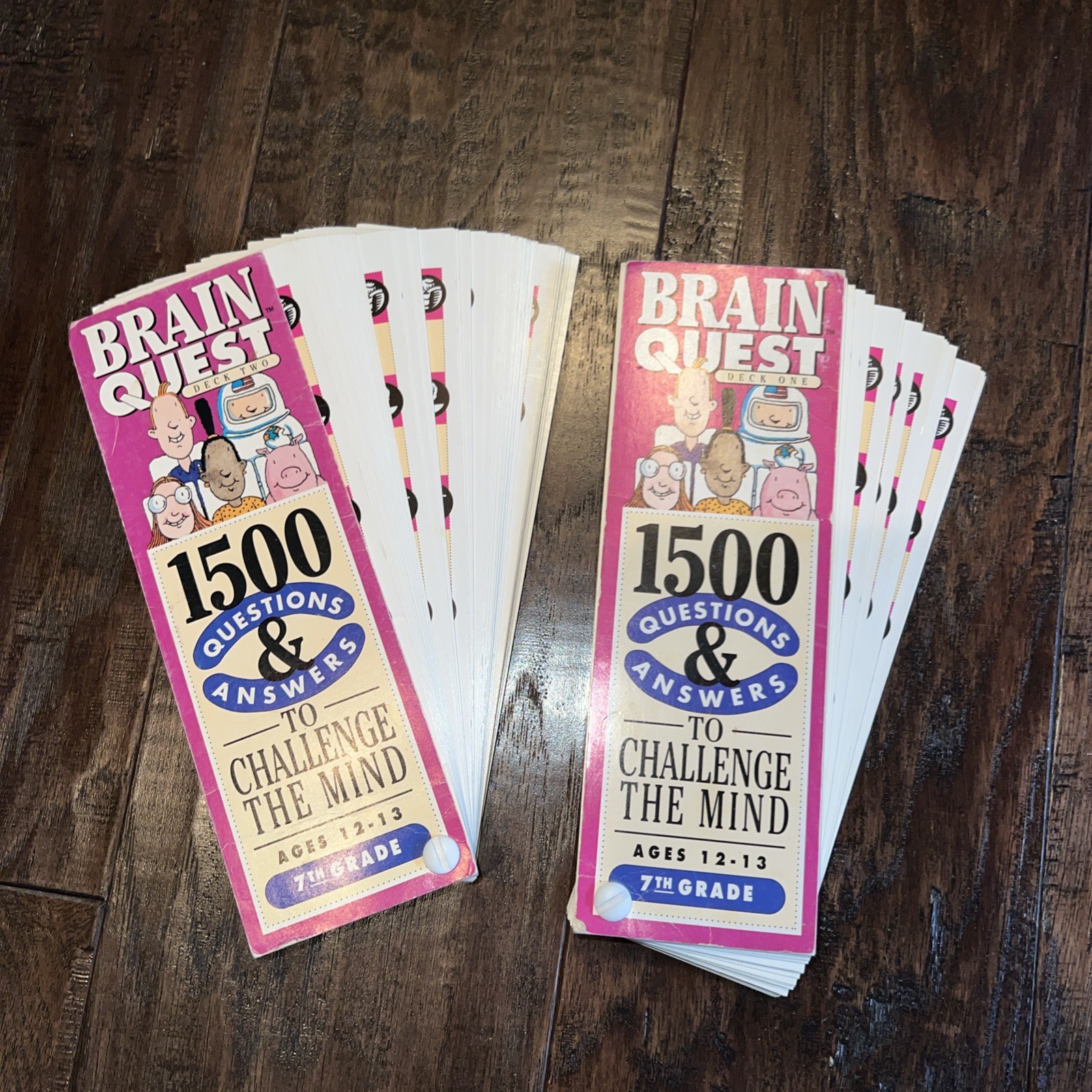 Vintage Lot Of 10 Brain Quest Learn Q & A Cards – Grades 3, 5, 6 , 7 (Ages 8-13)