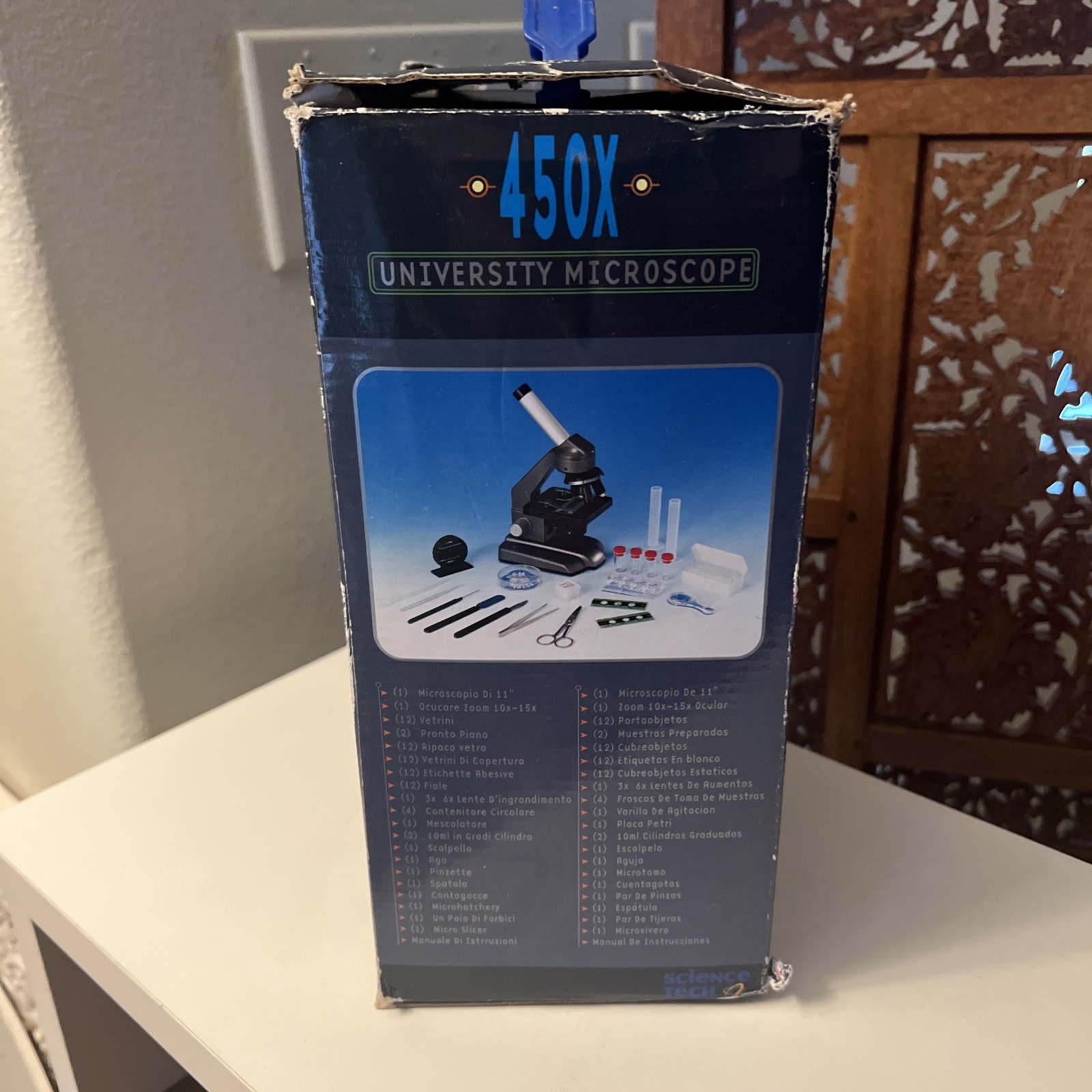 Vintage Microscope Science Tech 450X University Kit 10X-15X Zoom Complete