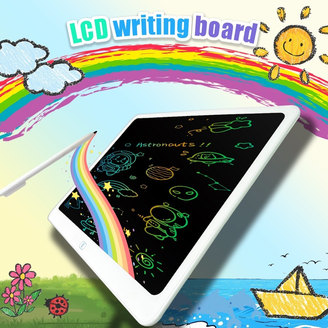LCD Writing Tablet 20 Inch Colorful Toddler Board Drawing Electronic Tablet Blue