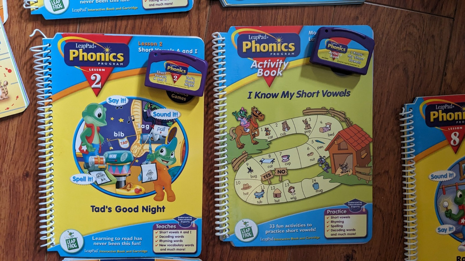 LeapFrog LeapPad Plus Writing LOT Books Cartridges Phonics Reading AUDIO FLAW