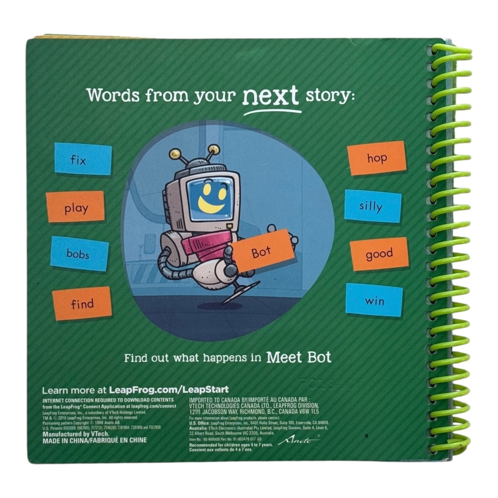 Leap Frog Leap Start 3D Get Up Ted! Learn to Read Book 2 Short E & U