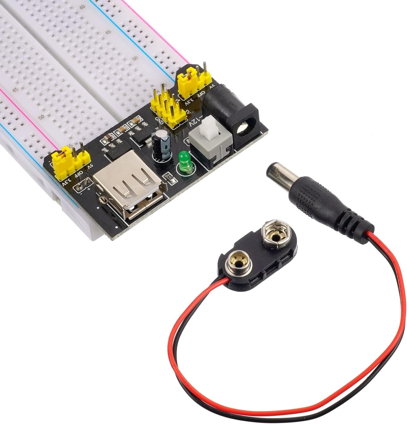 Breadboard Kit with Power Supply Module， Jumper Wires，Battery Clip，830 & 400…