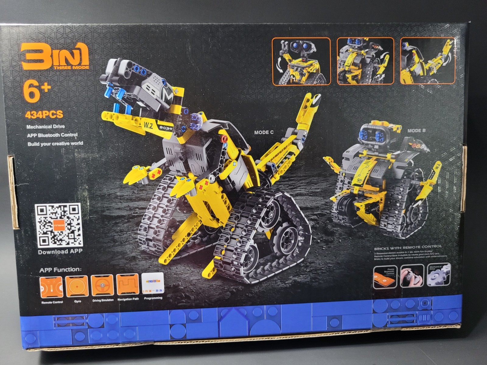 5-in-1 Wallrobot Stem Kit (435pcs) Remote Control Buildable Robot – NEW