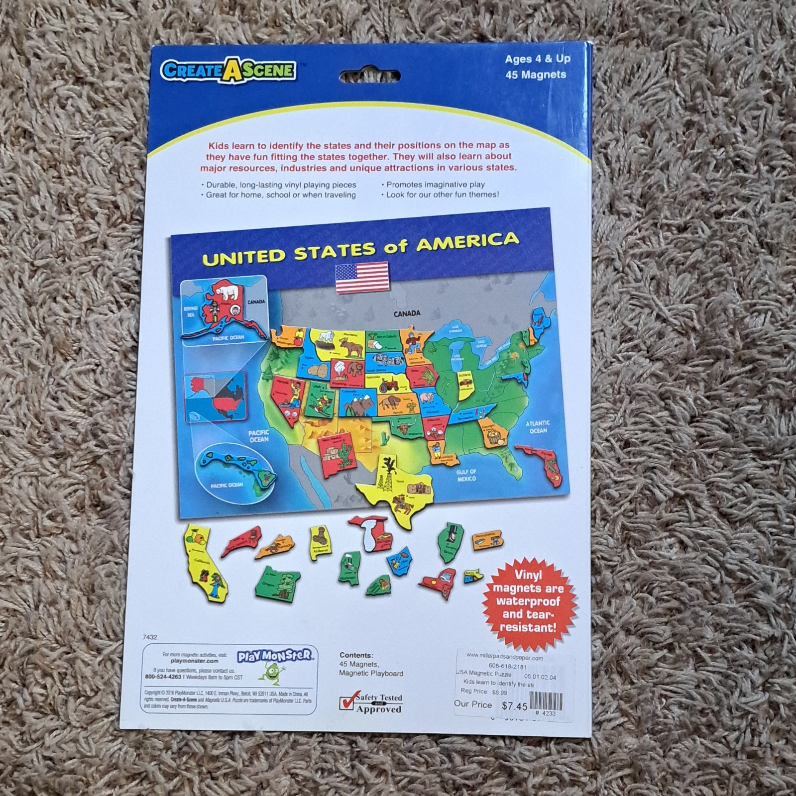 Create-A-Scene Magnetic USA Map Puzzle