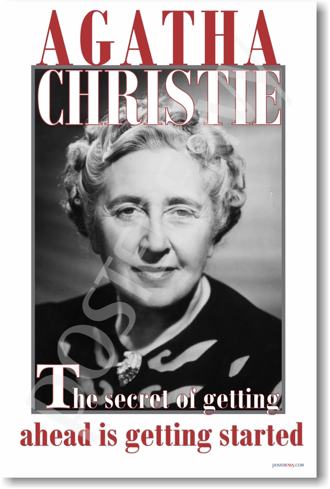 The Secret of Getting Ahead – Agatha Christie – NEW Famous English Author Poster