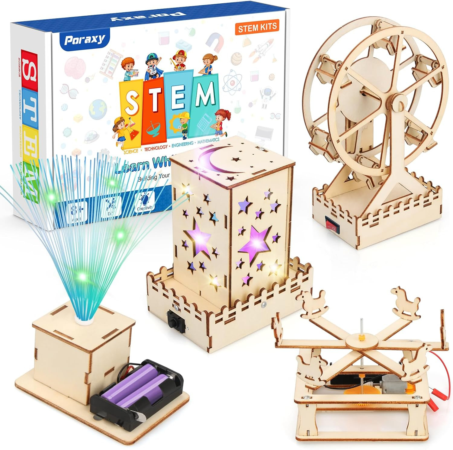 4 in 1 STEM Kits for Kids Age 8-10, Science Kits Building Projects for Kids, STE