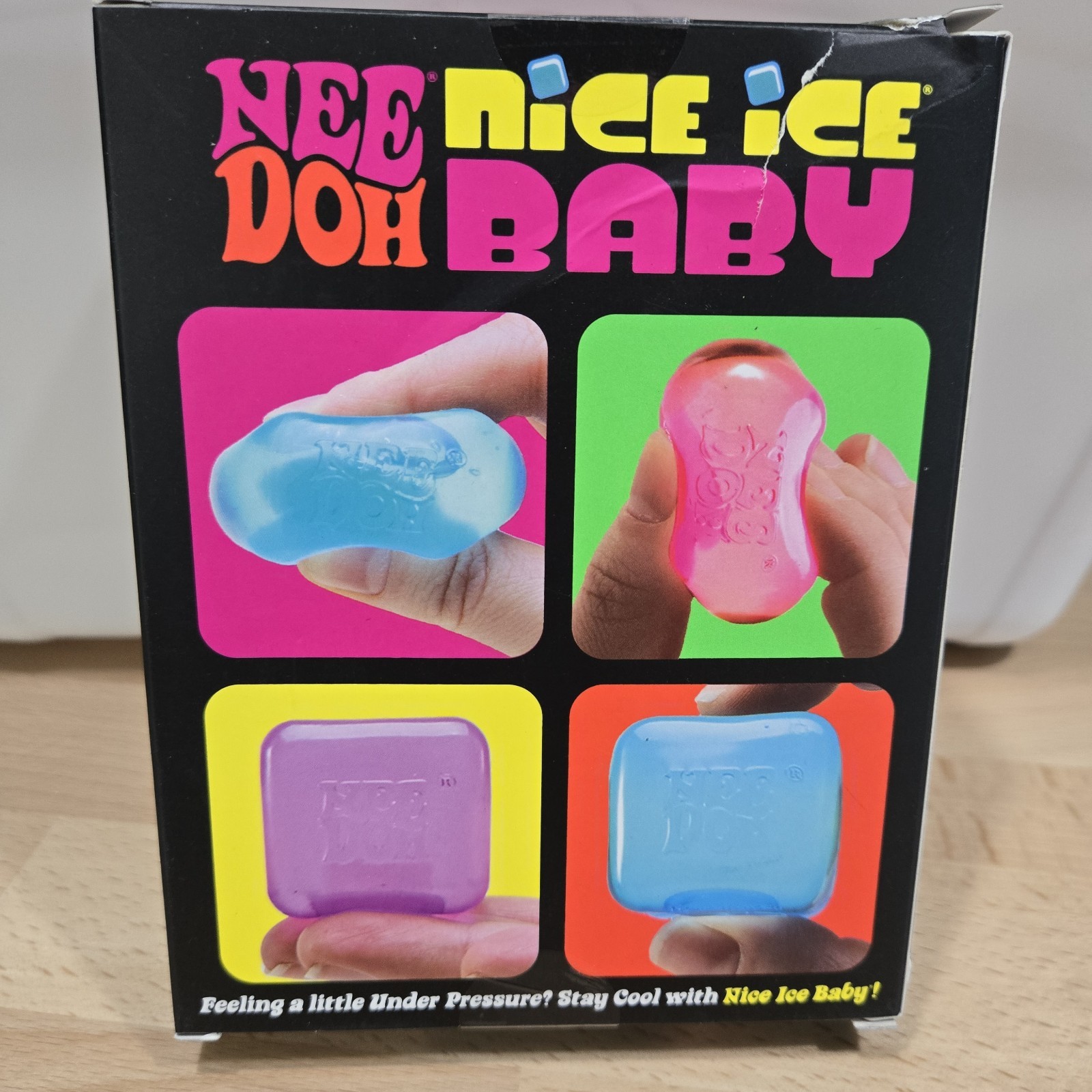 NeeDoh Nice Ice Baby 4 pack, Set of Four Nee Doh Mini Nice Cube Pink Blue Purple