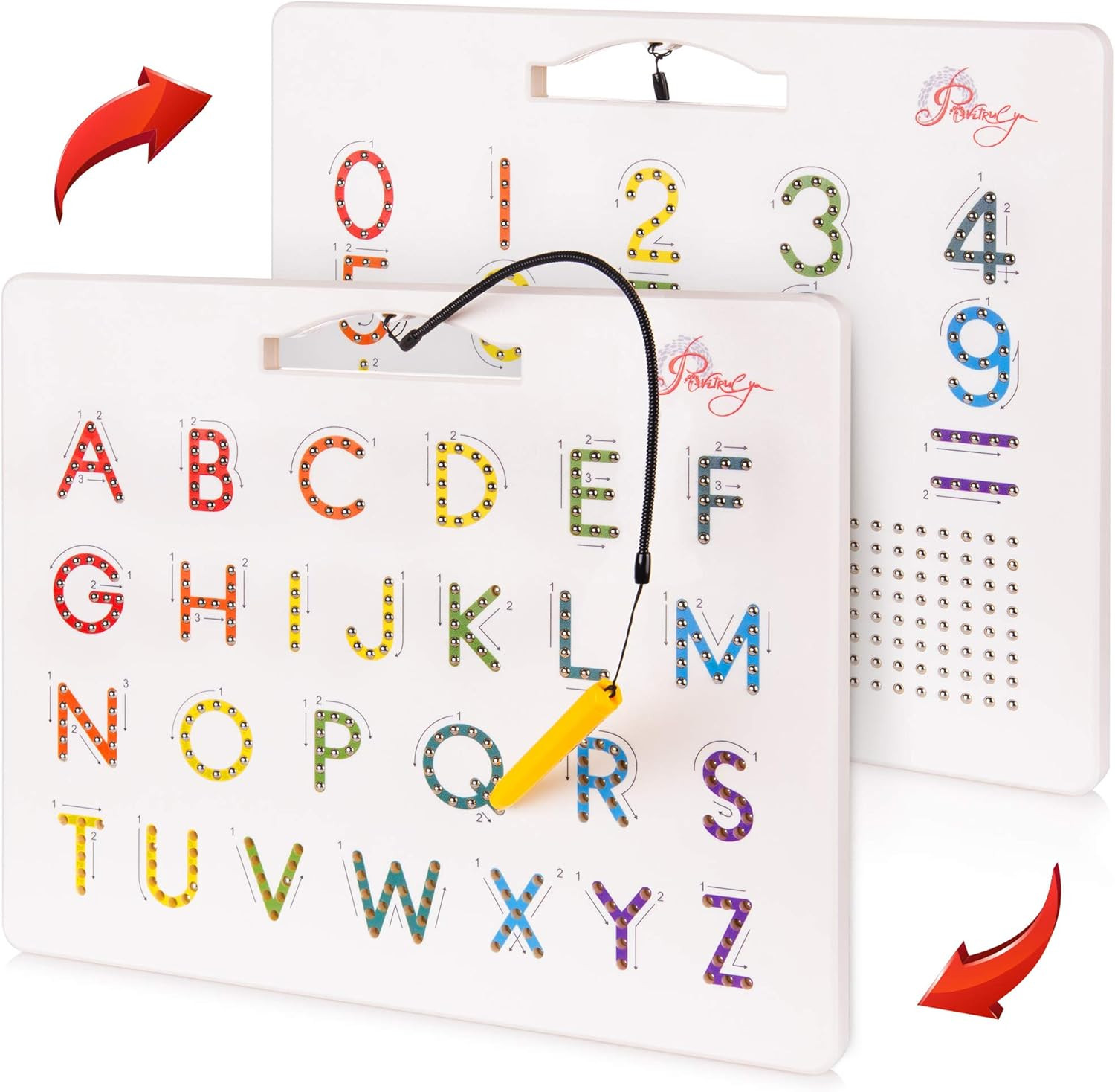 Magnetic Alphabet Tracing Board – Double Sided Letters & Numbers Magnetic Tracin
