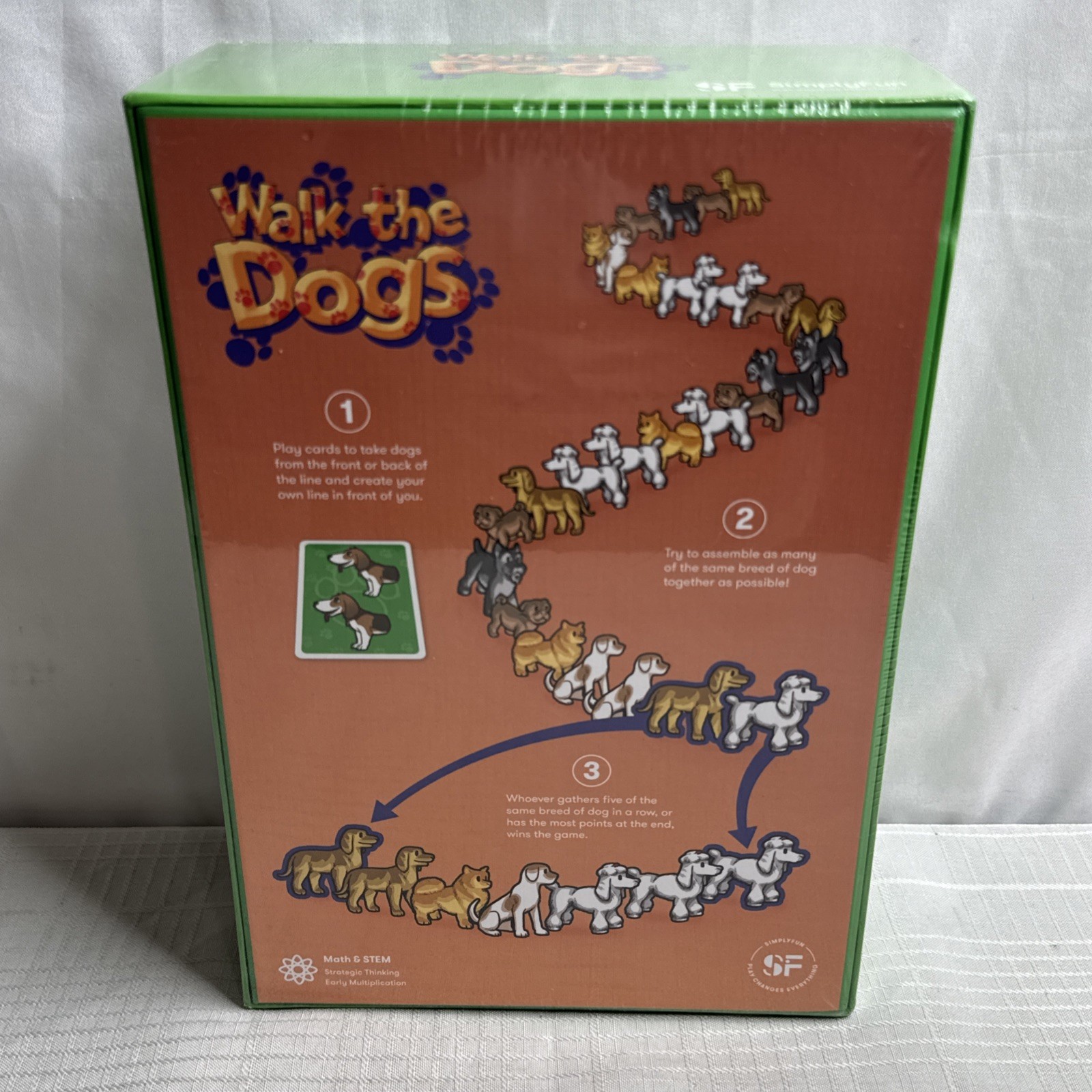 SimplyFun Walk The Dogs Educational Math STEM Game Multiplication Strategy NEW