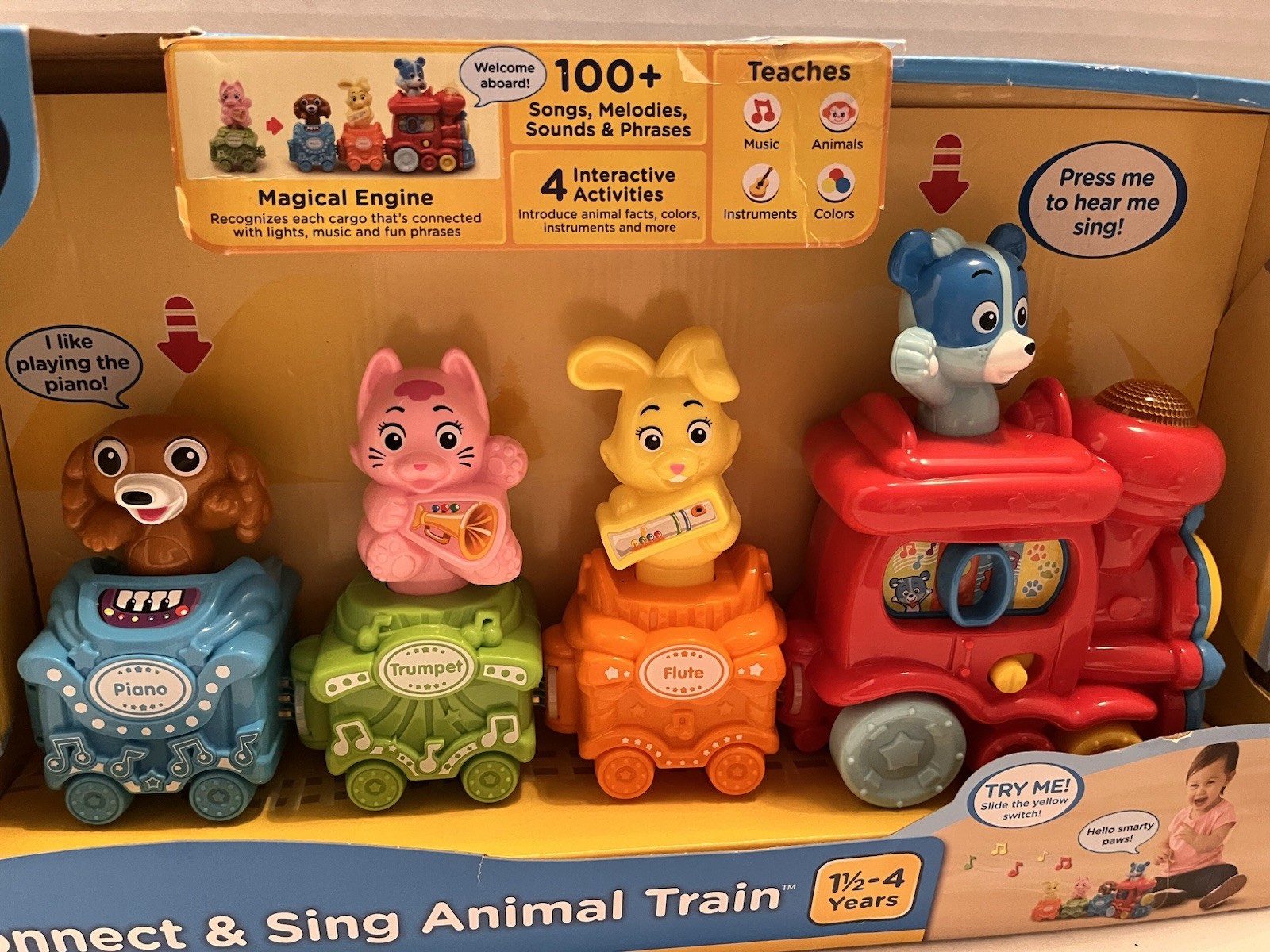 VTECH Connect & Sing Magical Engine Animal Train 100 Songs Sound 1.5-4 Years NEW