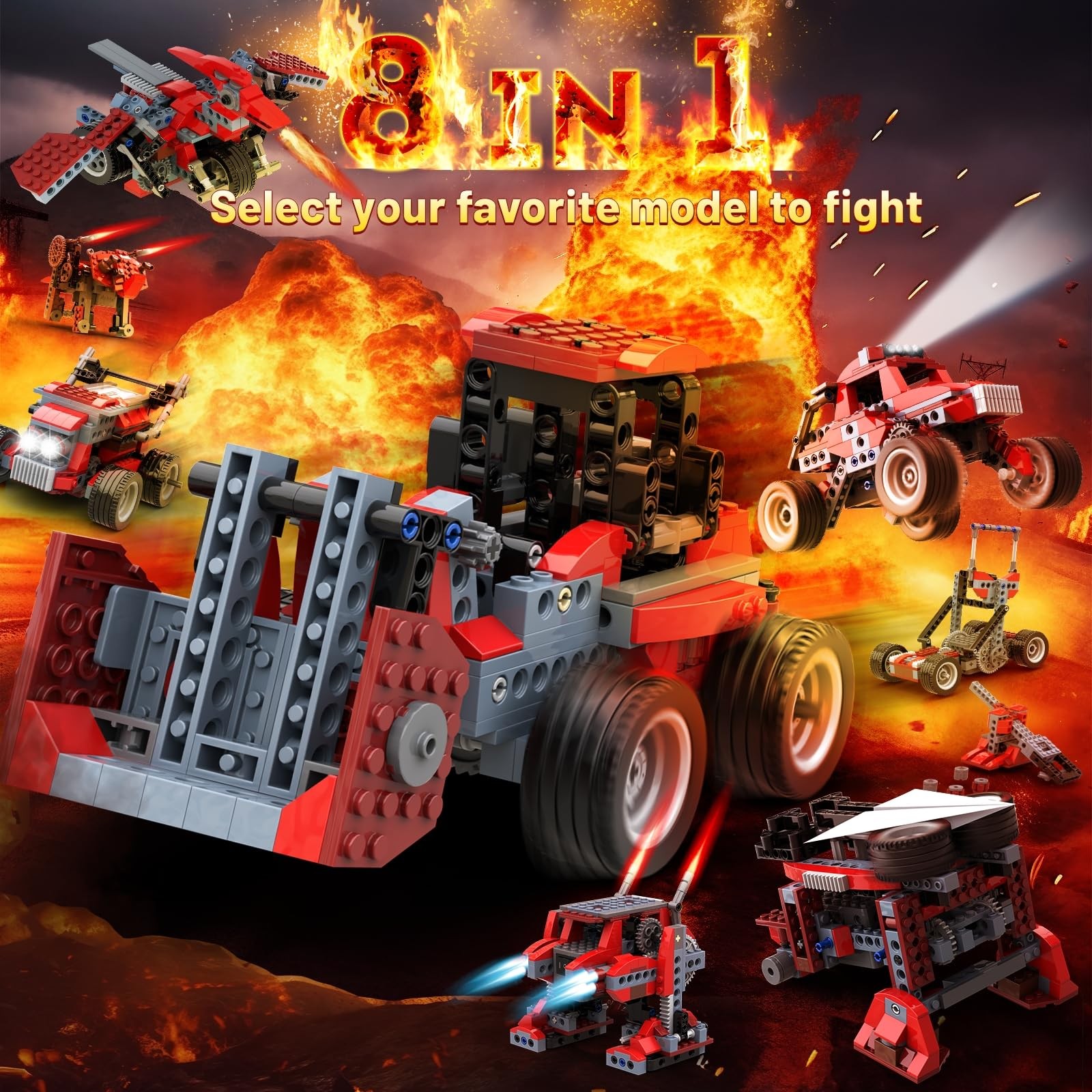 Robot B STEM Kits for 6-7 Year Old Boy, 8 in 1 Electric Monster Truck Buildin…