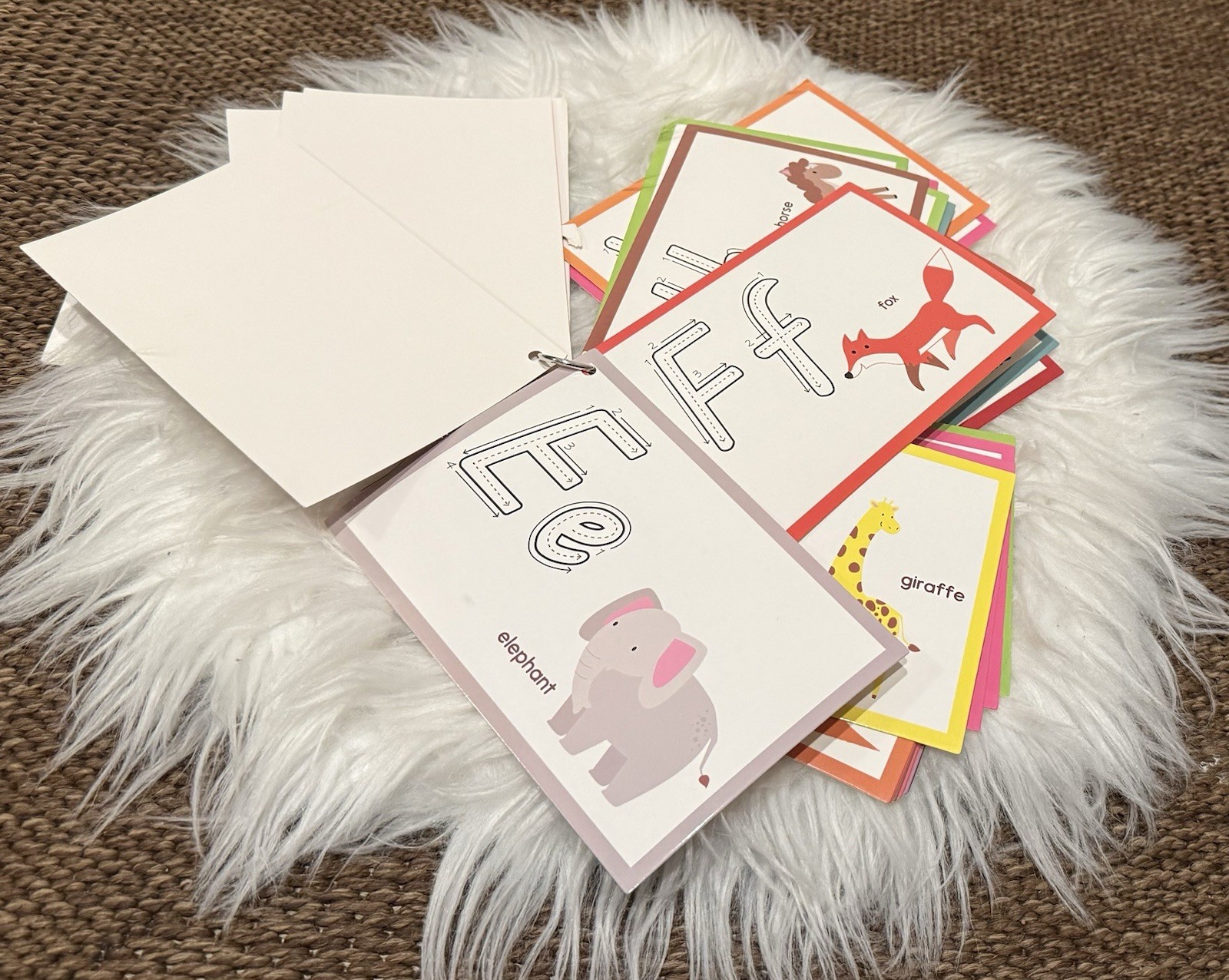 26 cards – Full color Alphabet cards- Pre school Kindergarten Letters -cardstock