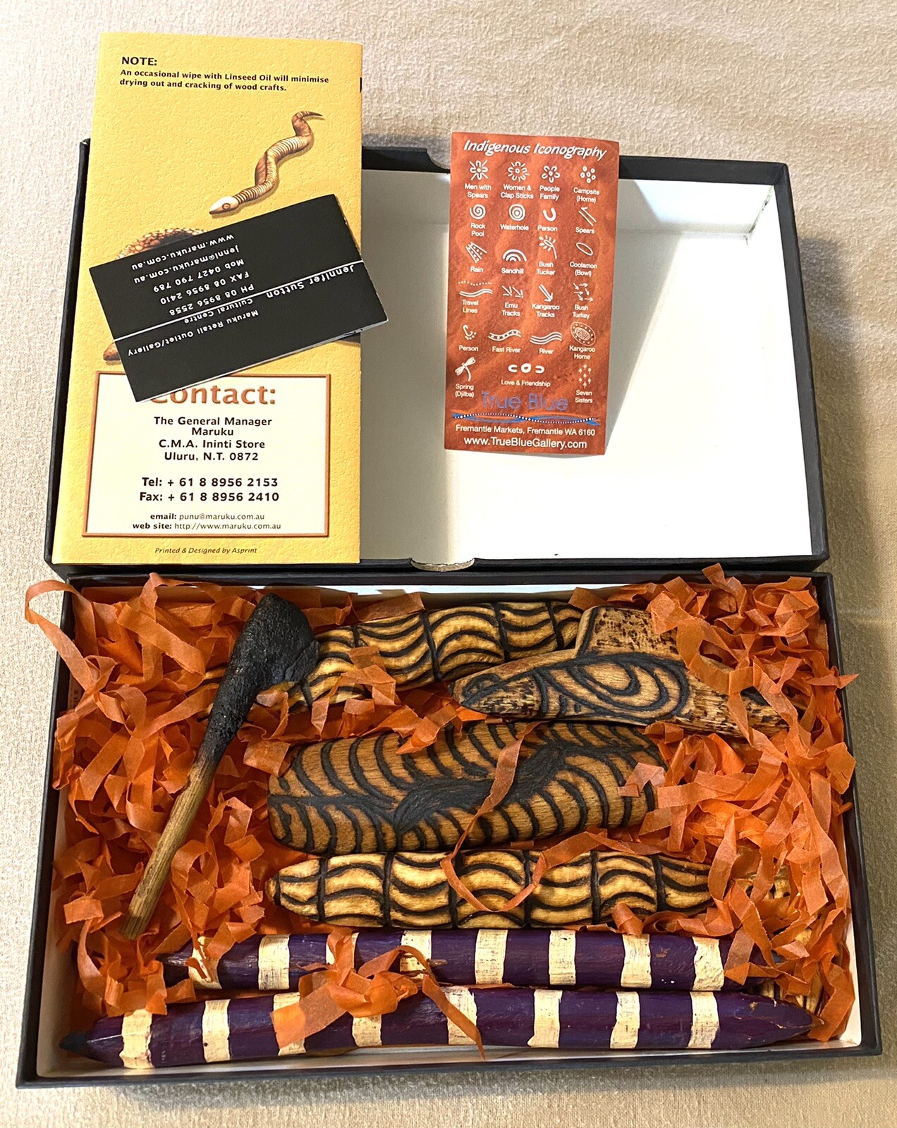 Aboriginal Music Sticks MARUKU Arts & Crafts 10 Pc Set New In Original Box