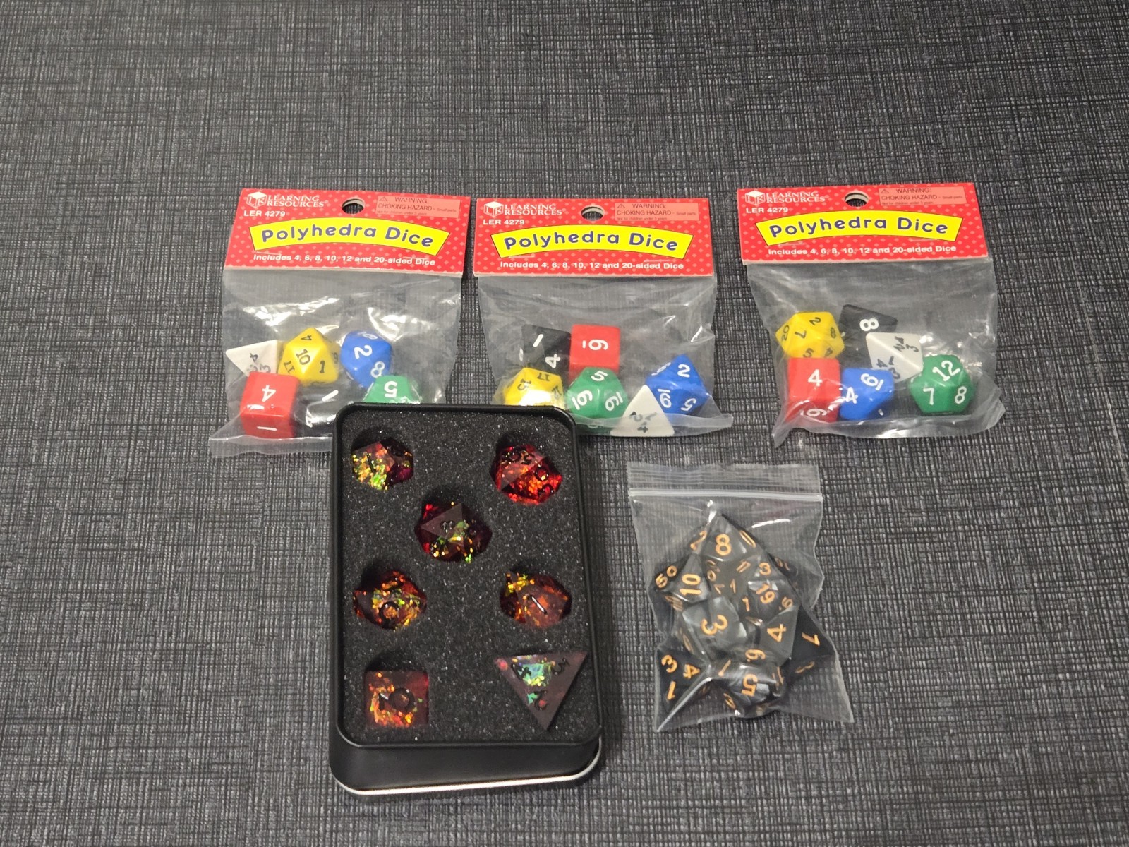 Mixed Lot Polyhedra Dice For Game Playing