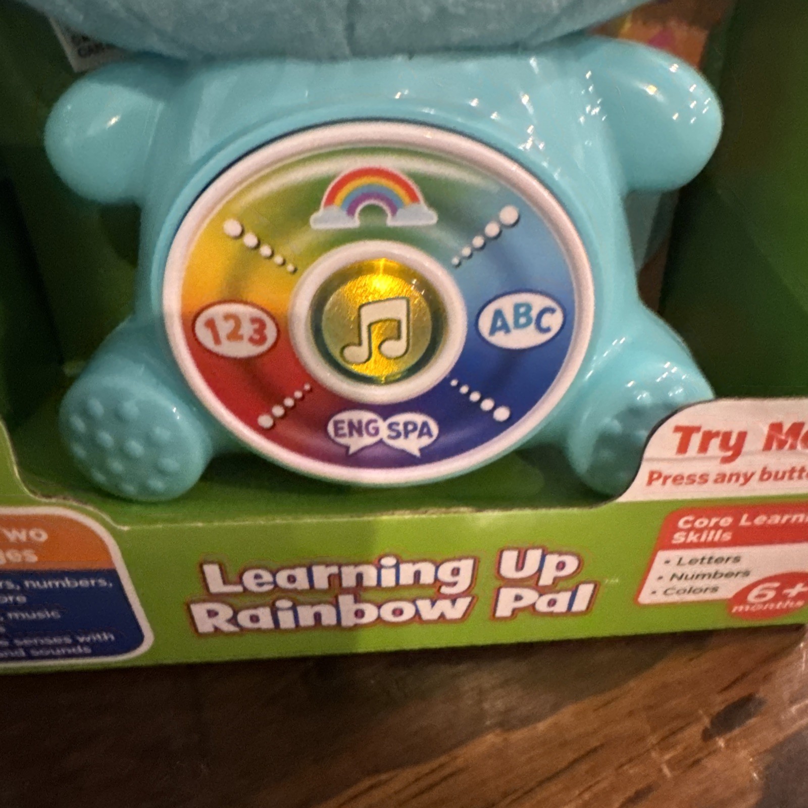 Leap Frog Learning Up Rainbow Pal English Spanish Bilingual lights sounds plush