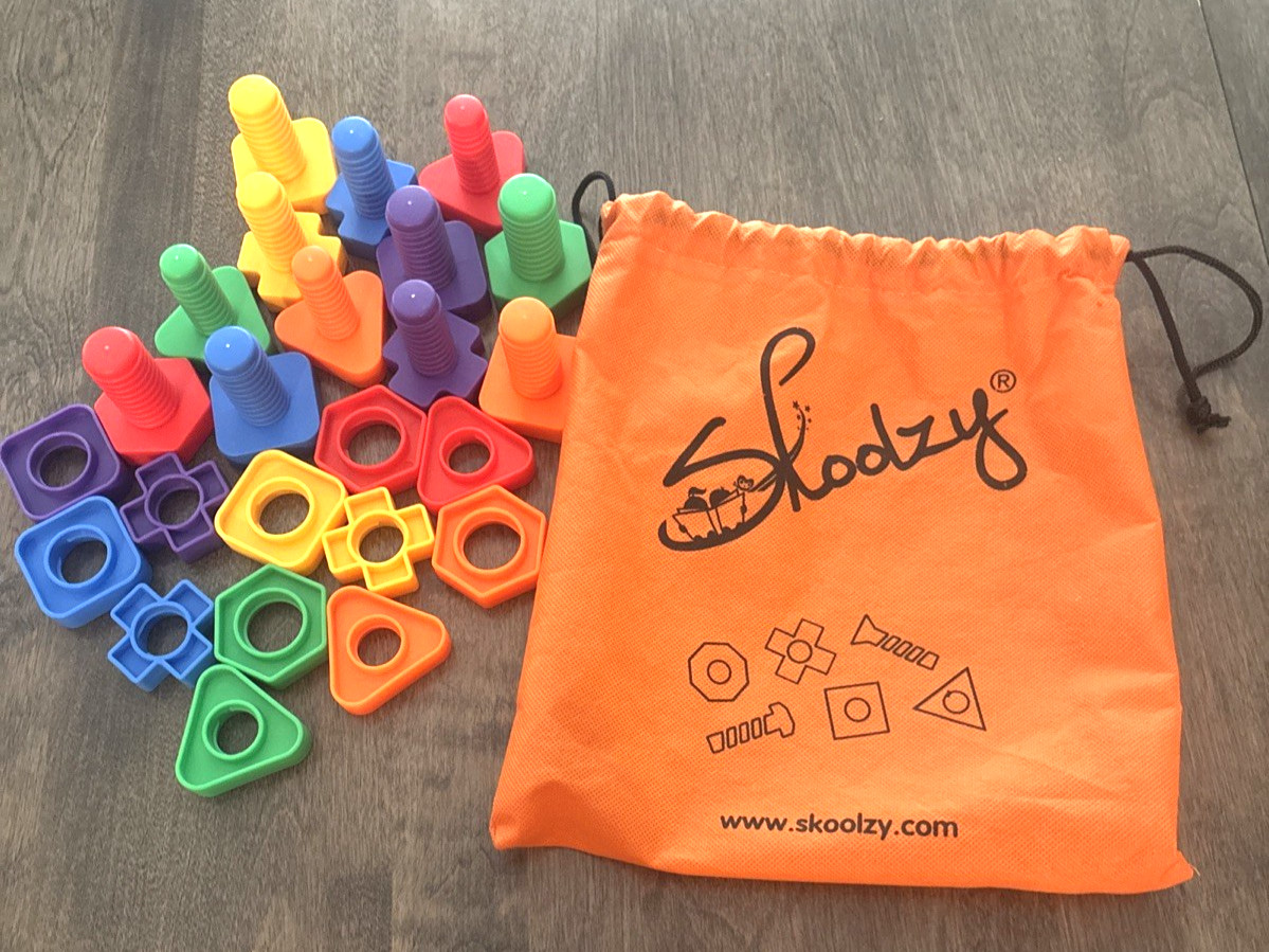Skoolzy Montessori Toddler Threading Bead Kit and Nuts , Bolts and Screws Kit