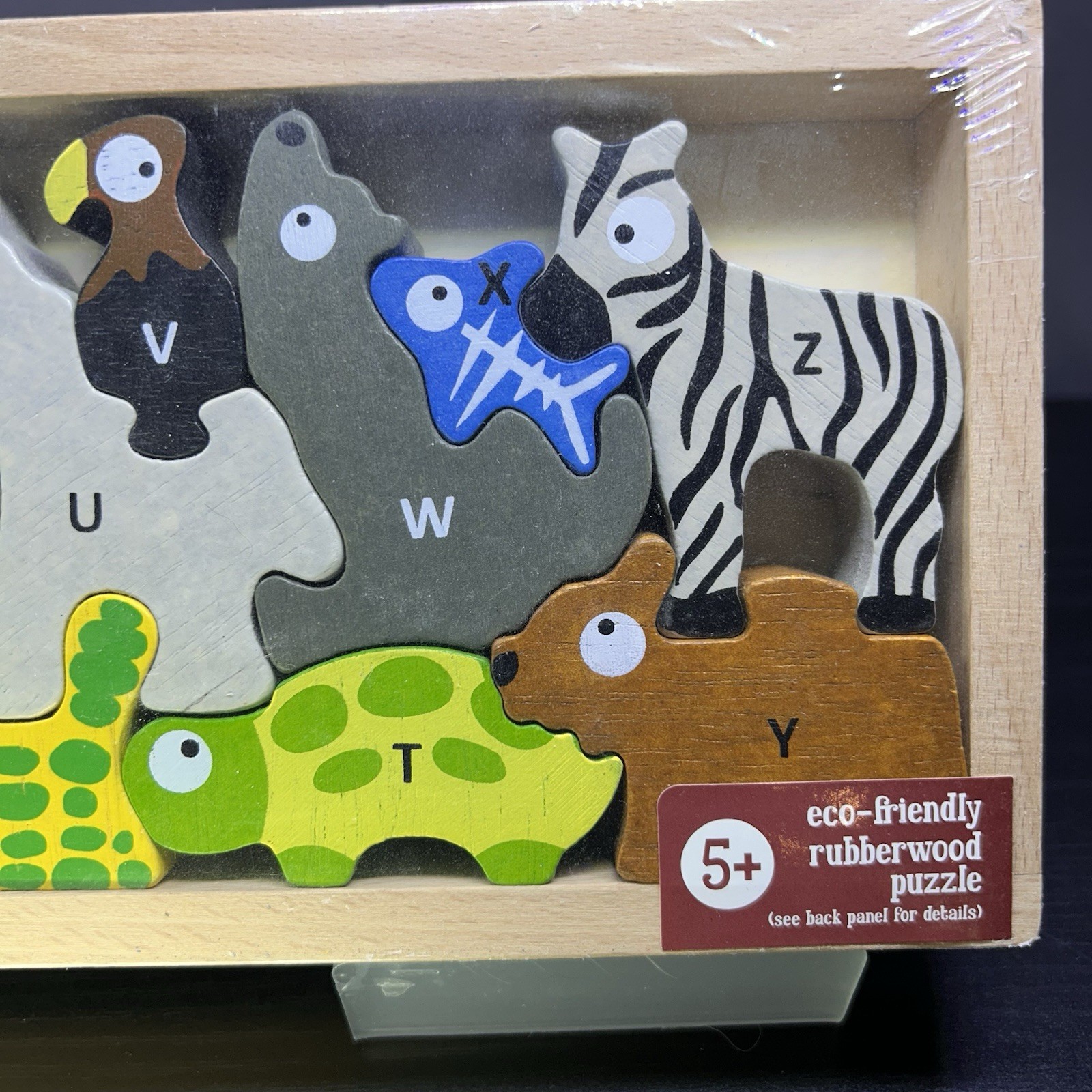 Begin Again Animal Parade AtoZ Rubberwood Puzzle Blocks Toddlers Preschoolers