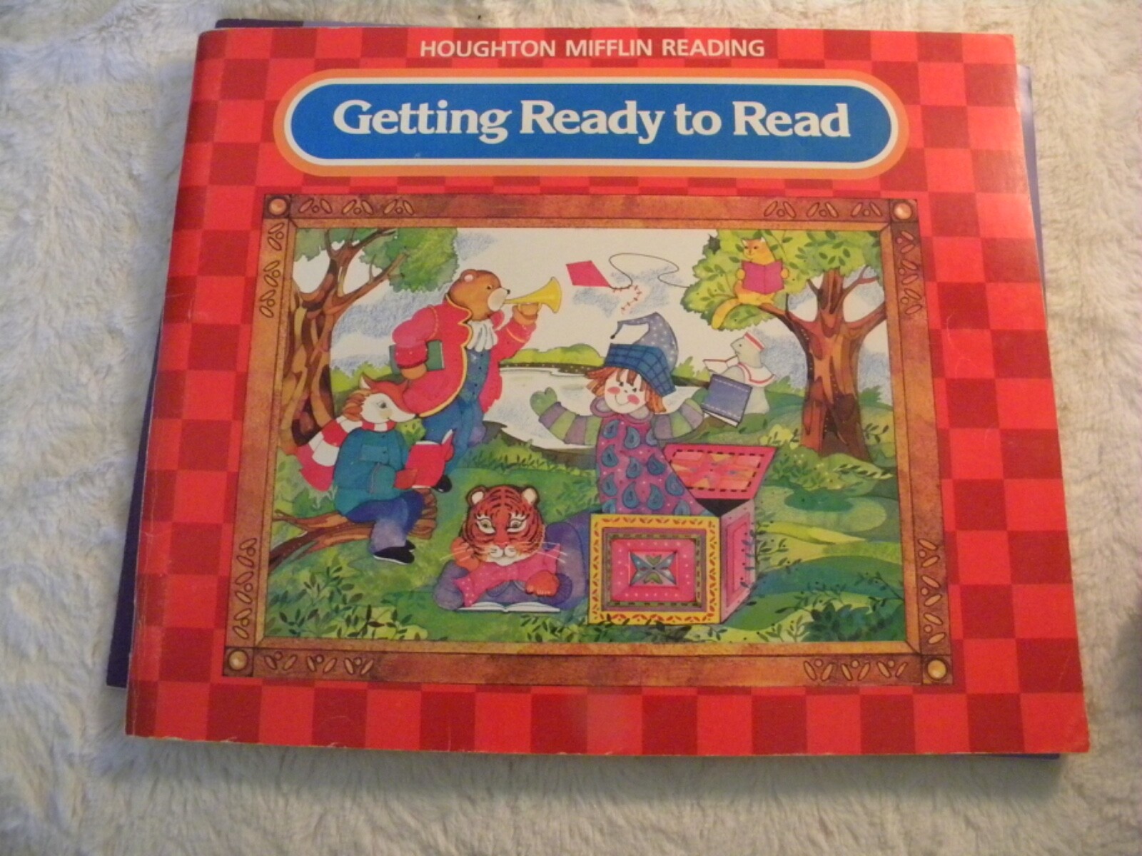 vintage Houghton Mifflin Getting Ready to Read 71 plastic toys, 6 wkbks, letters
