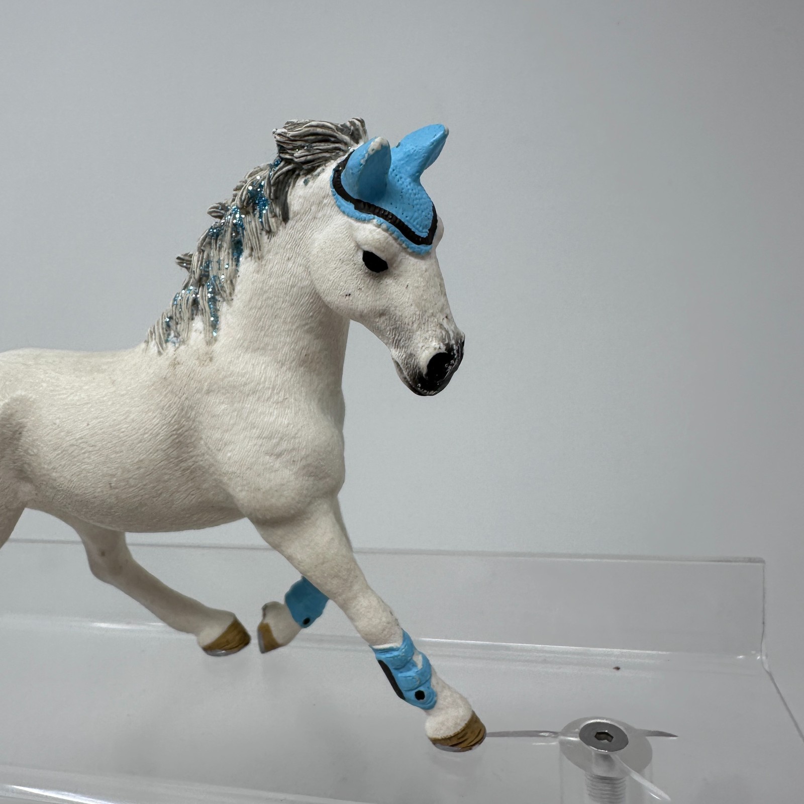 Schleich Hanoverian Mare Tournament Figure White Horse Stallion Animal Figurine