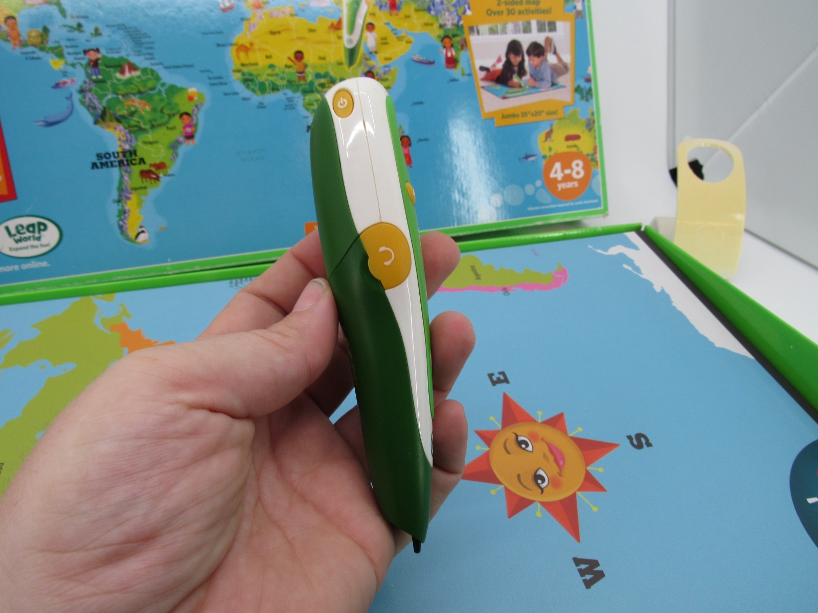 Leap Frog Interactive World Map 2 Sided Tag Read System Pen Included