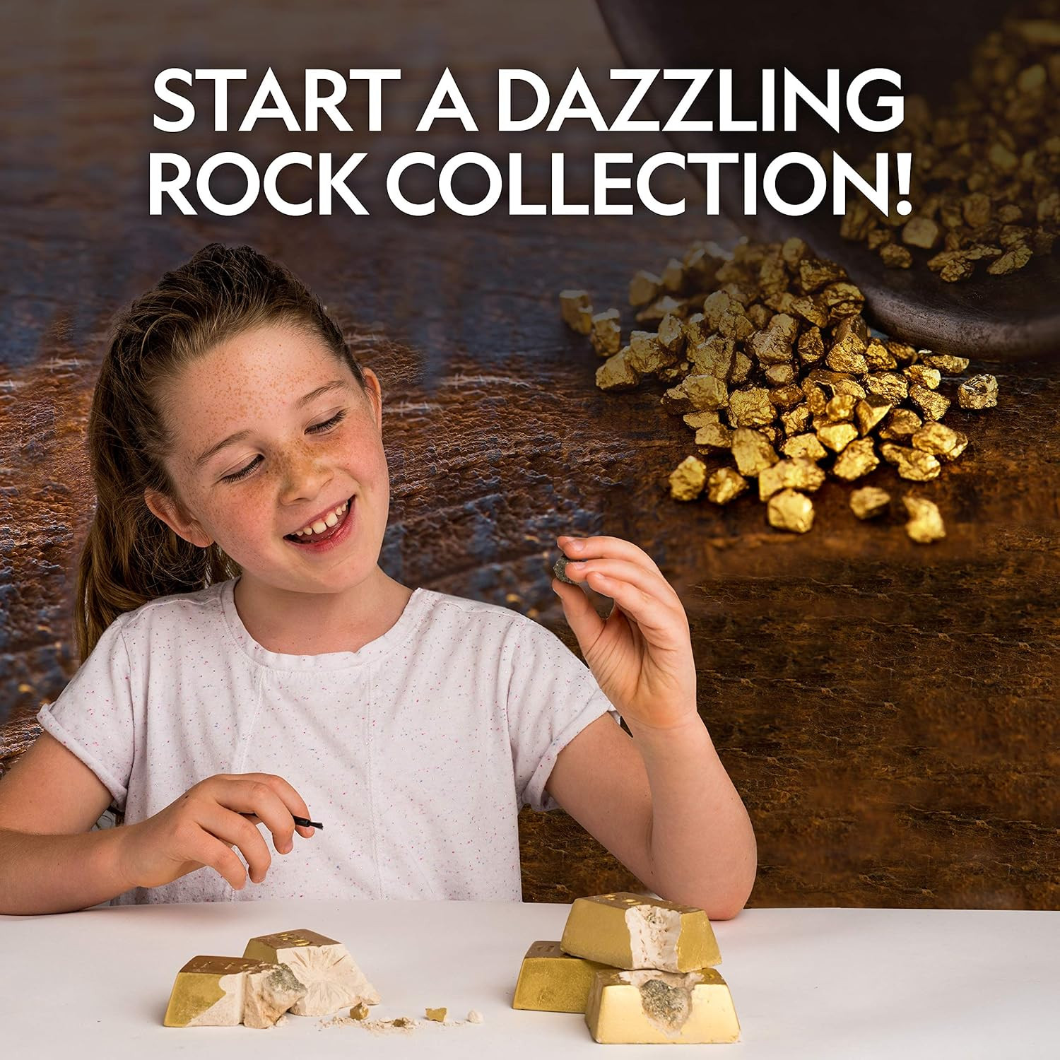 National Geographic Fool’S Gold Dig Kit – 12 Gold Bar Dig Bricks with 2-3 Pyrite